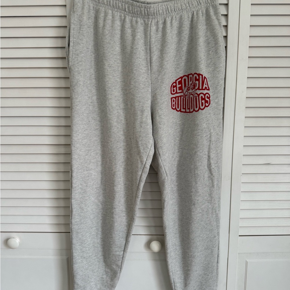 Georgia Bulldogs Gray Sweatpants with Red Logo